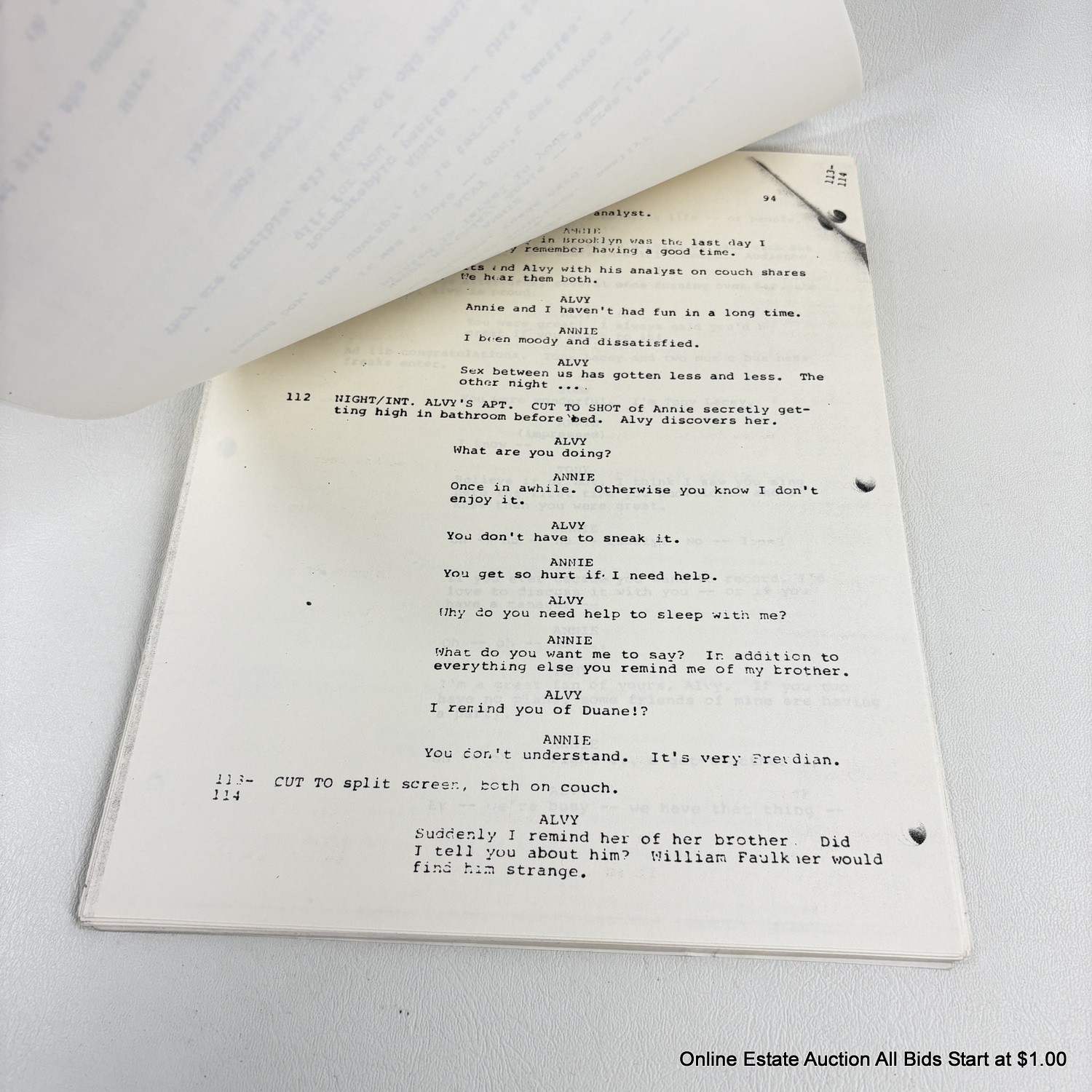 24 Script Annie Hall By Woody Allen And Marshall Brickman Script #50433 ...