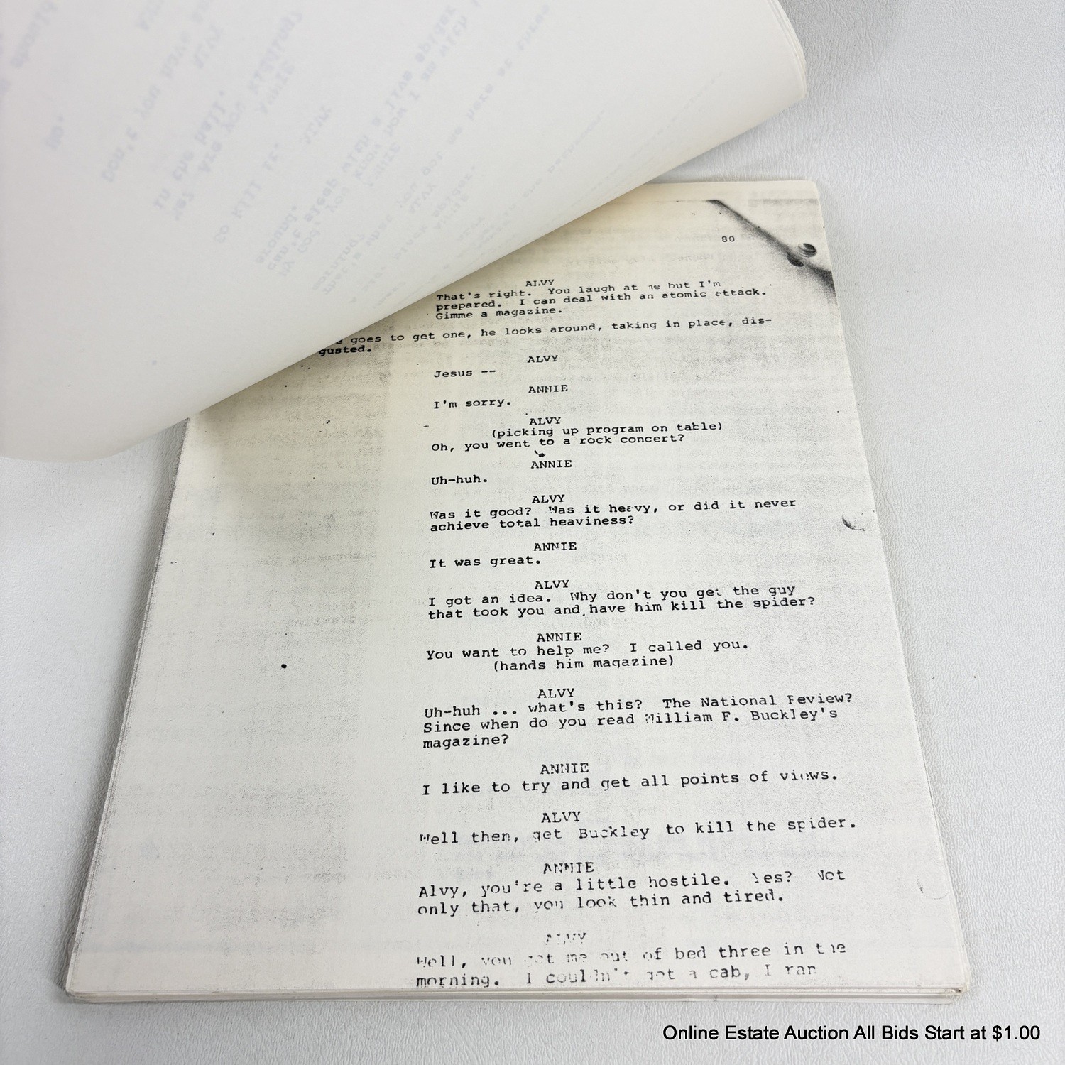 24 Script Annie Hall By Woody Allen And Marshall Brickman Script #50433 ...