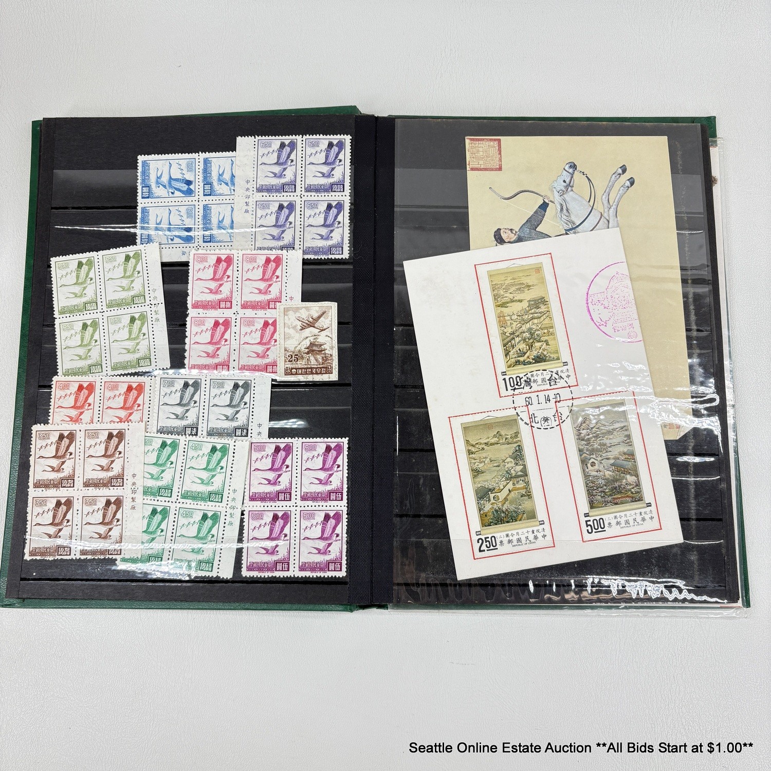 2 Books Of Vintage International Postage Stamps And Postmarked Air Mail ...
