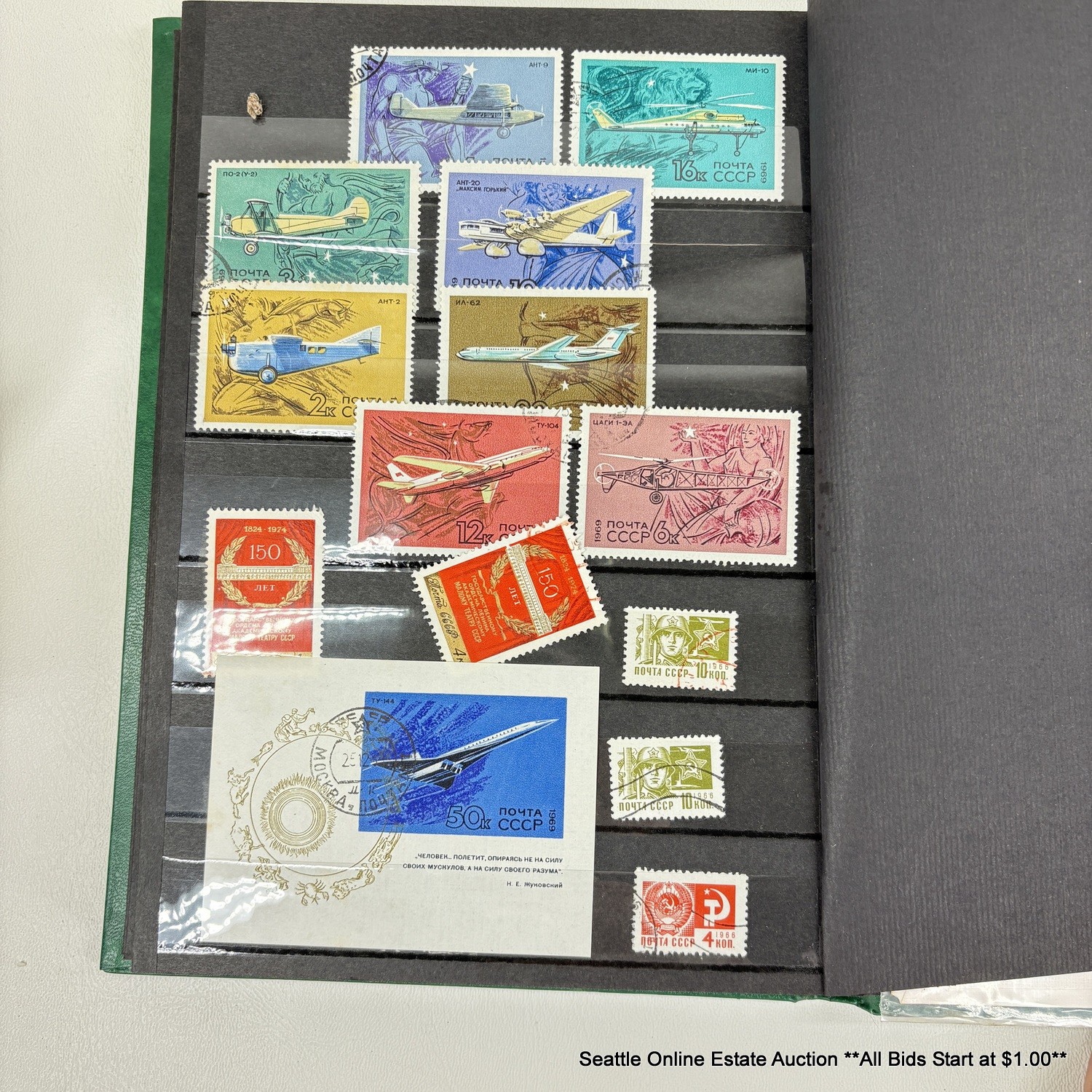 2 Books Of Vintage International Postage Stamps And Postmarked Air Mail ...