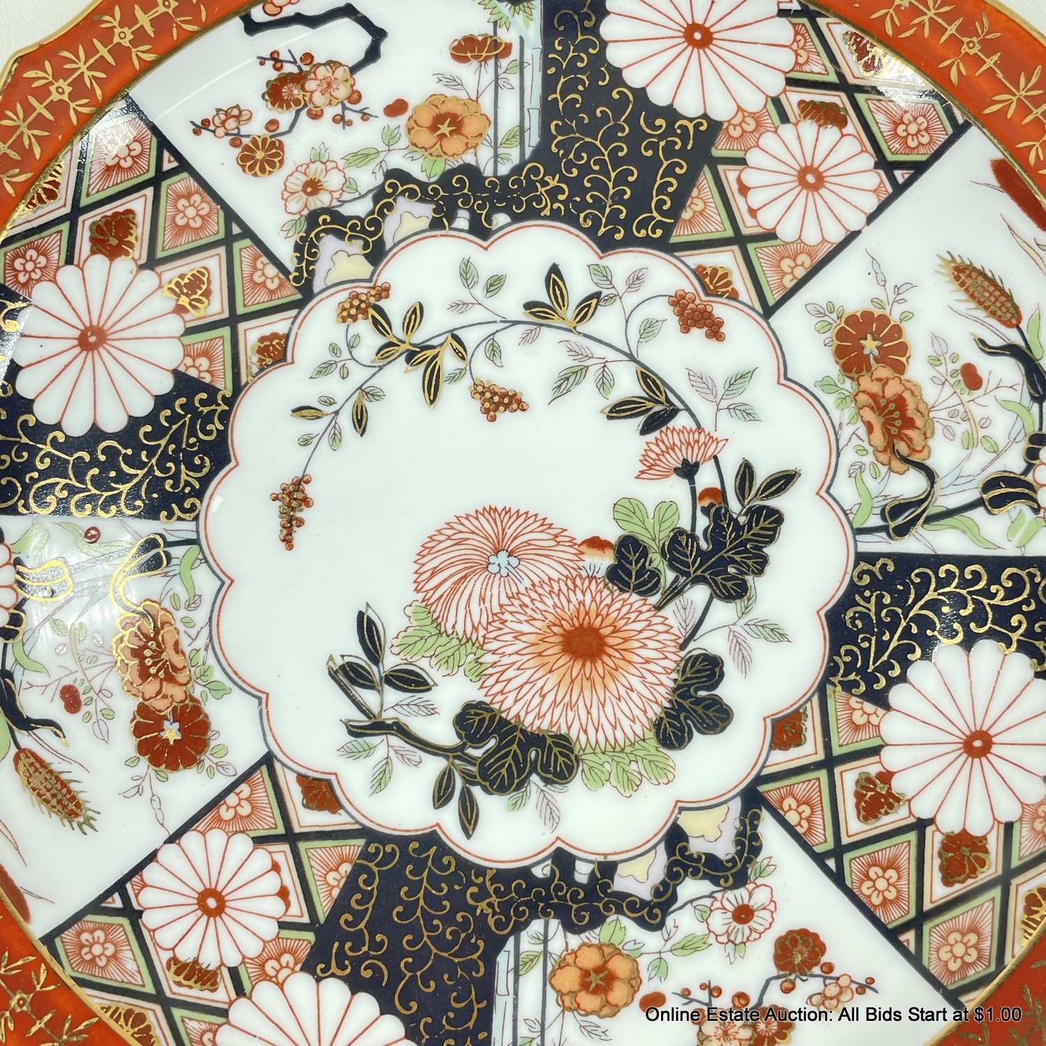 Vintage Saji Fine China Japanese Imari Plate #35579 | Auctionninja.com