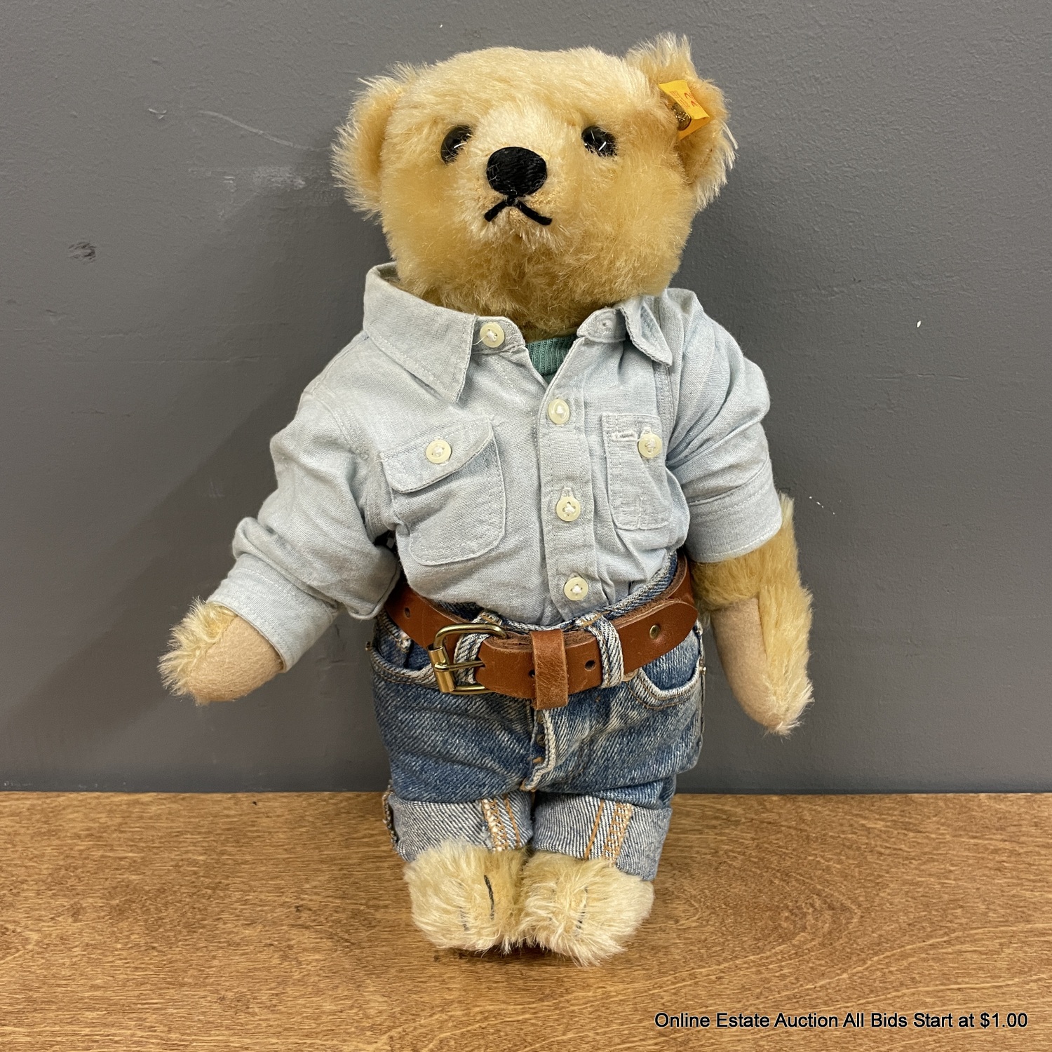 未使用　Steiff Ralph Lauren テディベア Vintage Steiff Polo By Ralph Lauren Teddy Bear #13367