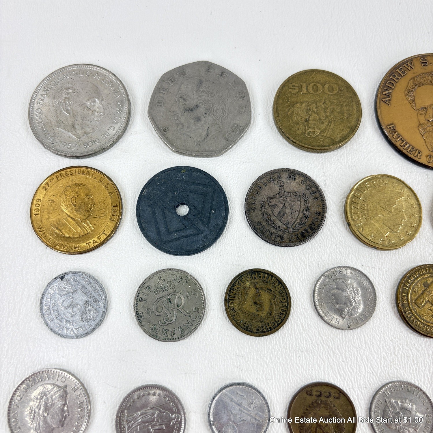 Lot Of Foreign Coins From Around The World And A San Francisco Andrew S ...