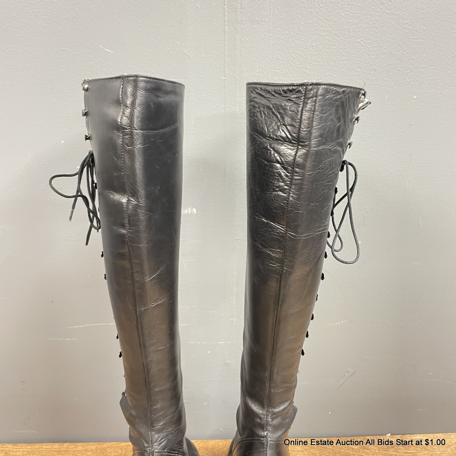 John Fluevog Lace-Up Leather Hoof Boots, Women display picture 1