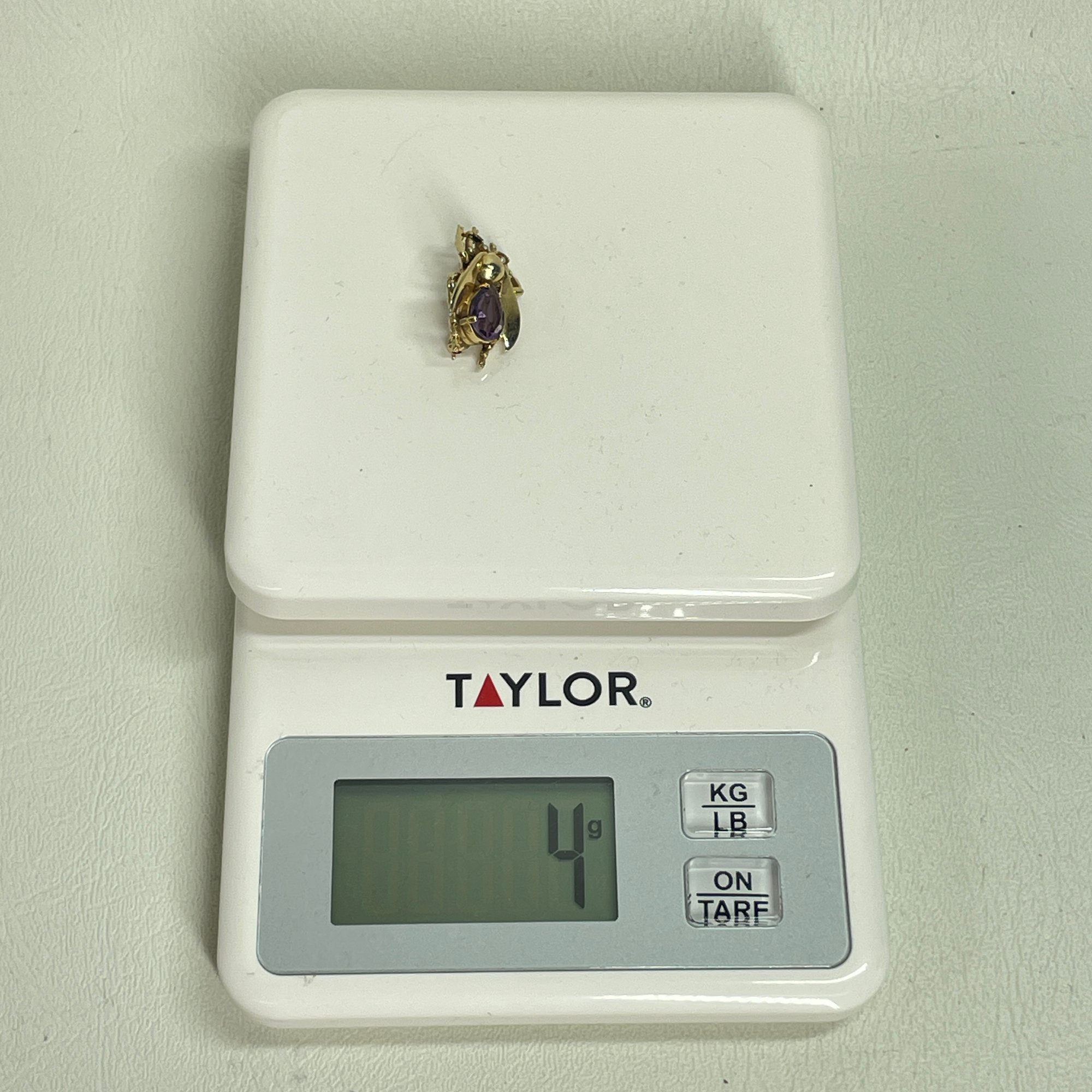 Pure Gold Flying Insect 14K Gold Flying Insect Brooch With Amethyst Stone Body And Mini Pearls ...