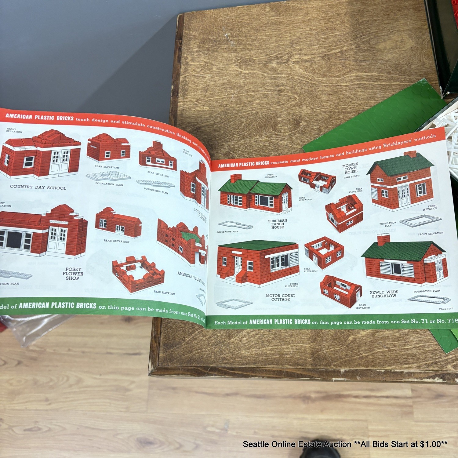 Vintage Elgo Plastics American Plastic Bricks Toy Set With Assorted ...