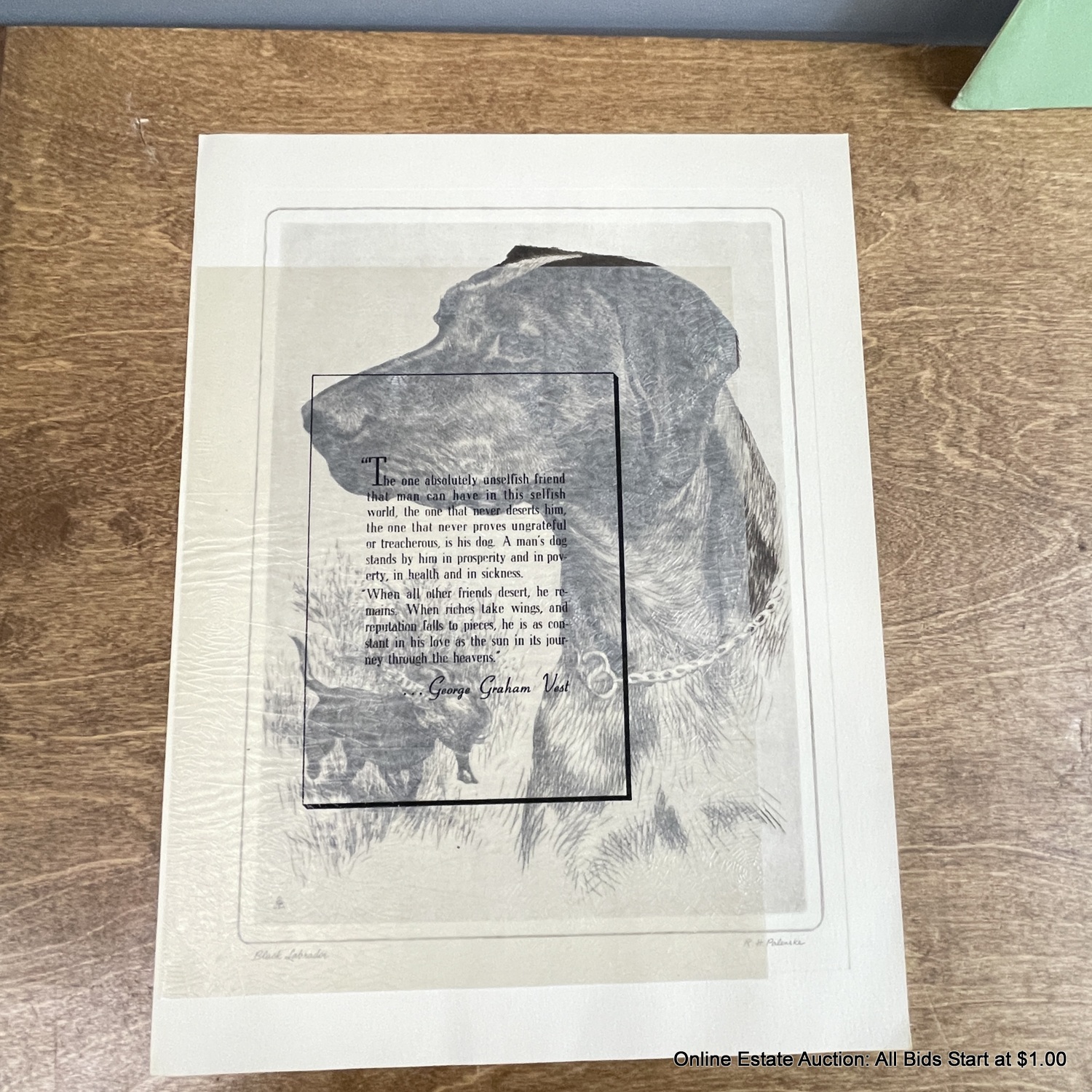 Four Vintage Etching By R. H. Palenske For Brown & Bigelow 60th