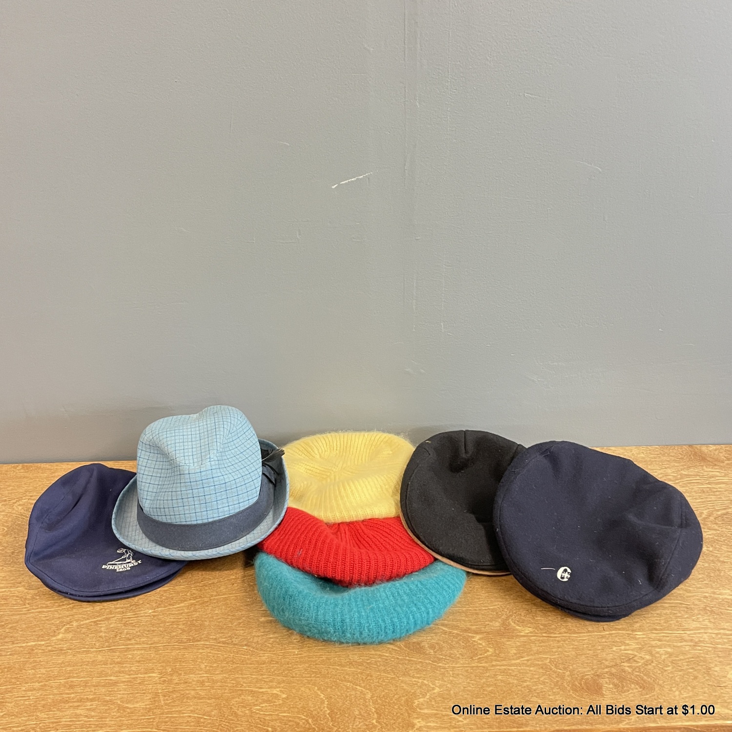 Assorted Vintage Hats And Knitted Berets Including London Fog Cap ...