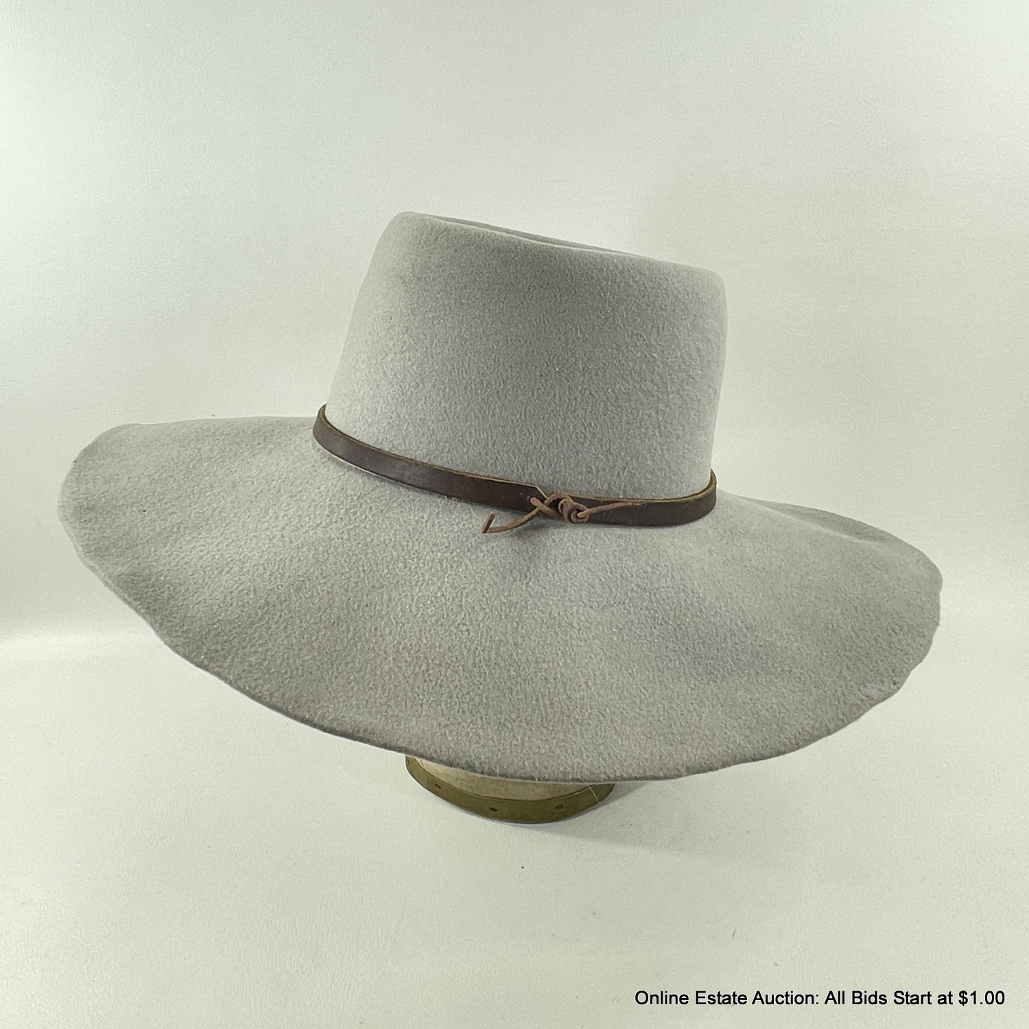 Black felt wide-brim hat with woven band main image 1