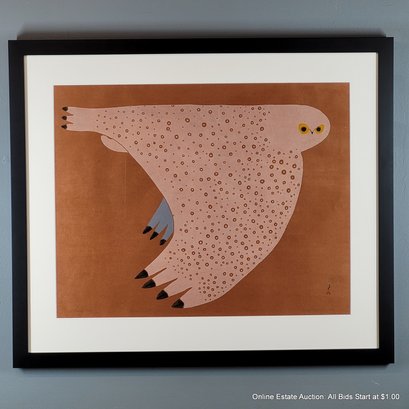 Ningeokuluk Teevee 2012 Gliding Owl Stonecut & Stencil 6/50