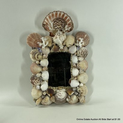 Seashell Encrusted Small Wall Mirror