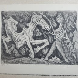 Roberto Montenegro (1885-1968) Original Stone Lithograph 'The Nightmare' #5-12 Signed