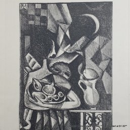 Roberto Montenegro (1885-1968) Original Stone Lithograph 'The Mother And The Child' Signed & Dated 1967