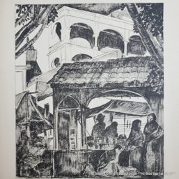Roberto Montenegro (1885-1968) Halftone Print 'The Market' Circa 1930 Ink-signed