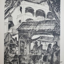 Roberto Montenegro (1885-1968) Halftone Print 'The Market' Circa 1930 Ink-Signed