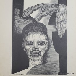 Roberto Montenegro (1885-1968) Original Graphite Sketch Artwork & Halftone Print 'Xipe'
