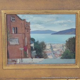 Original Oil Painting On Canvas 'Overlooking The Bay' San Francisco Signed & Dated 1997, Framed