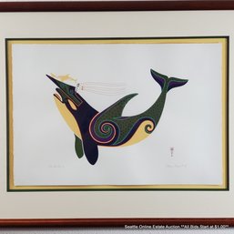 Thomas Stream Original Gouache Painting 'Sea Hunter' Signed & Dated 1994, 24' X 31' Framed