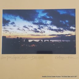 Kathryn Kim Original Photograph 'View From Capital Hill' Signed & Dated Dec. 1999, 8.5' X 10.5' Framed