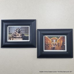 Gary Firstenberg Pair Of Original Photographs Of Grand Central Terminal In New York, Pencil Signed, Framed
