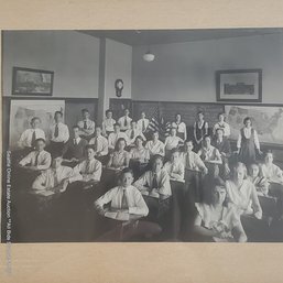 Vintage Black & White Class Photograph: 'Unit II: Our European Ancestors And How They Found America', Framed