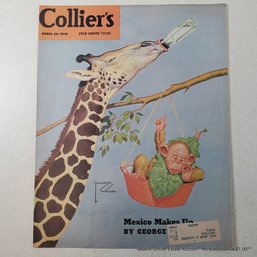 Lawson Wood Cover Artwork 'The Story Of Daisy Giraffe' For Collier's April 26, 1941 Magazine