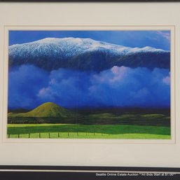 Harry Wishard Archival Print Of 'Snowcapped Hawaii', 13.25' X 16.25' Framed