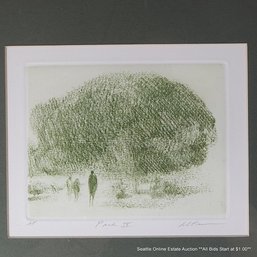 Harold Altman (1924-2003) Color Etching 'Park IV', Pencil Signed Artist's Proof, 9.50' X 10.50' Framed