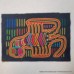 Vintage Mola Textile With Hand-Embroidery Of A Shellfish