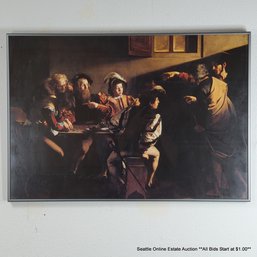 Caravaggio Offset Lithograph 'The Calling Of Saint Matthew', 18.75' X 27' Framed