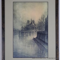 Archival Print Of Notre Dame Cathedral In Paris, 15.75' X 11.25 Framed