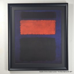 Mark Rothko Archival Print 'Untitiled (1960)', 2.50' X 25.50' Framed