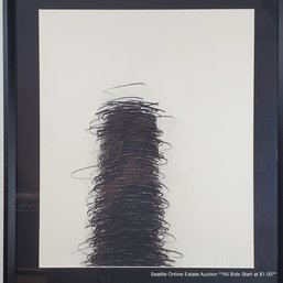 Lee Ufan Archival Print 'Black Spiral' 1975, Signed & Dated In The Print, Framed