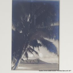 Antique James J. Williams (18531926) Silver Gelatin Print 'Honolulu' Depicting Diamond Head In Hawaii, Framed