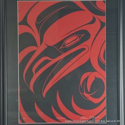 Alano Edzerza (Tahltan B. 1981) Serigraph 'Smoke Hole' #141/200, Signed & Dated 2007, Framed