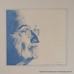 J.L. Demorest Original Graphite Drawing 'Harry 1959', Signed & Dated 1977, 17' X 17' Framed