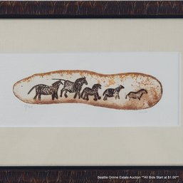 Artist Signed Intaglio Print #8/99, Pencil Signed With An Embossed Seal In Lower Right Corner, Framed