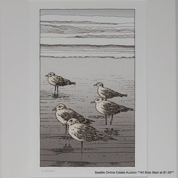 Artist Signed Archival Print 'Shorebirds', 15' X 12' Framed