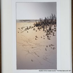 Artist Signed Archival Print 'Dune Grass', 21.25' X 17.25' Framed