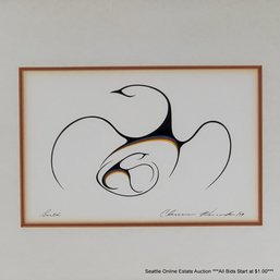 Clemence Wescoupe (1951–2018) Offset Lithograph 'Birth' Signed & Dated 1979 In The Print, Framed