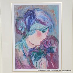 Barbara A. Wood Offset Lithograph 'Wildflowers' ('Wild Flowers') #652/975, Pencil Signed, 26' X 20' Framed