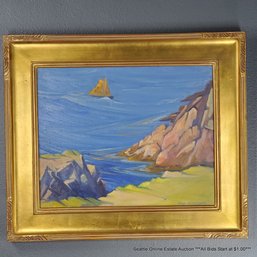 Elwyn George Gowen (1895-1954) Original Oil Painting 'The Orange Sail', Signed & Dated July 1934, Framed
