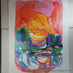 Ronald Julius Christensen (1923-1999) Large Original Serigraph 'Colors Of The Wind' #40/300, Signed