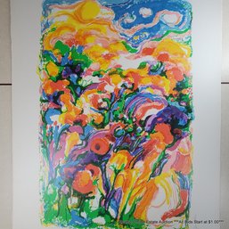 Ronald Julius Christensen (1923-1999) Large Original Serigraph 'My Father's Garden' #36/300, Signed