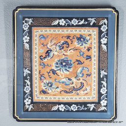 Antique Hand-Embroidered Silk Mandarin Sleeve Panel Article No. 'AT-1602' With A 1986 Certificate Of Antiquity