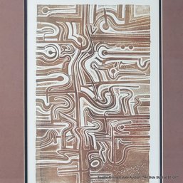 Raul G. Isidro Original Block Print On Paper 'Landscape A', Artist's Proof, Signed & Dated 1971, Framed