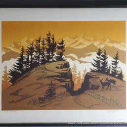 Walton Butts (1922-1996) PNW Artist Original Serigraph 'High Country', Pencil Signed & Titled, Framed