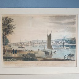 William James Bennett (1787-1844) Antique 1838 Engraving 'Troy. Taken From The West Bank Of The Hudson. . .'