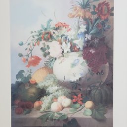 Joseph Rhodes (1782-1854) Offset Lithograph 'A Vase Of Summer Flowers', Signature In The Print, Framed