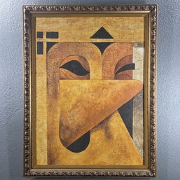 Lance Neal Oil Painting On Board With Additional Painting On Backside In 27' X 20.75'  Wood Frame